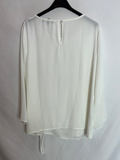 FESTA. Blusa blanca fluida lazada. T 48