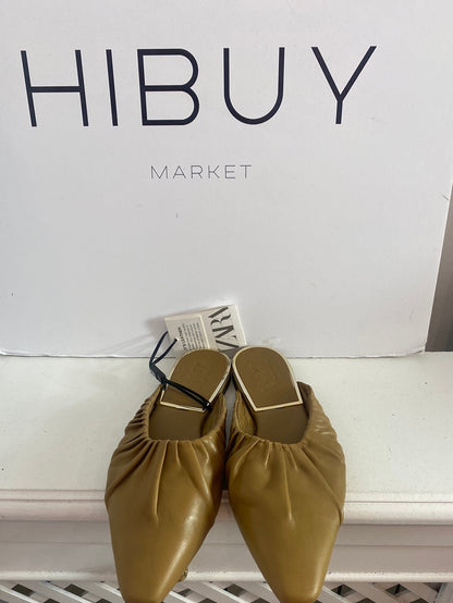 ZARA. Mules marrón polipiel. T.37