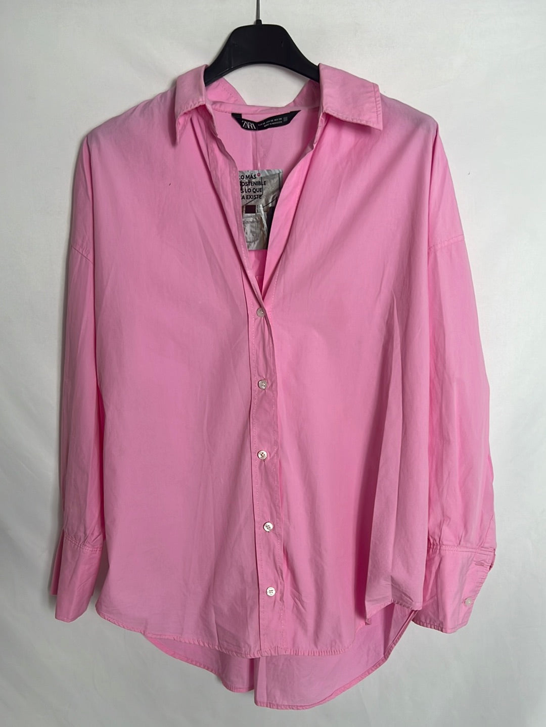 ZARA. Blusa rosa oversized. T XS