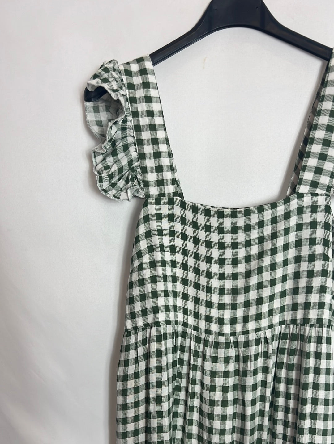 OTHERS. Green gingham midi dress. TS/M