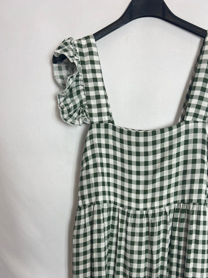 OTHERS. Green gingham midi dress. TS/M