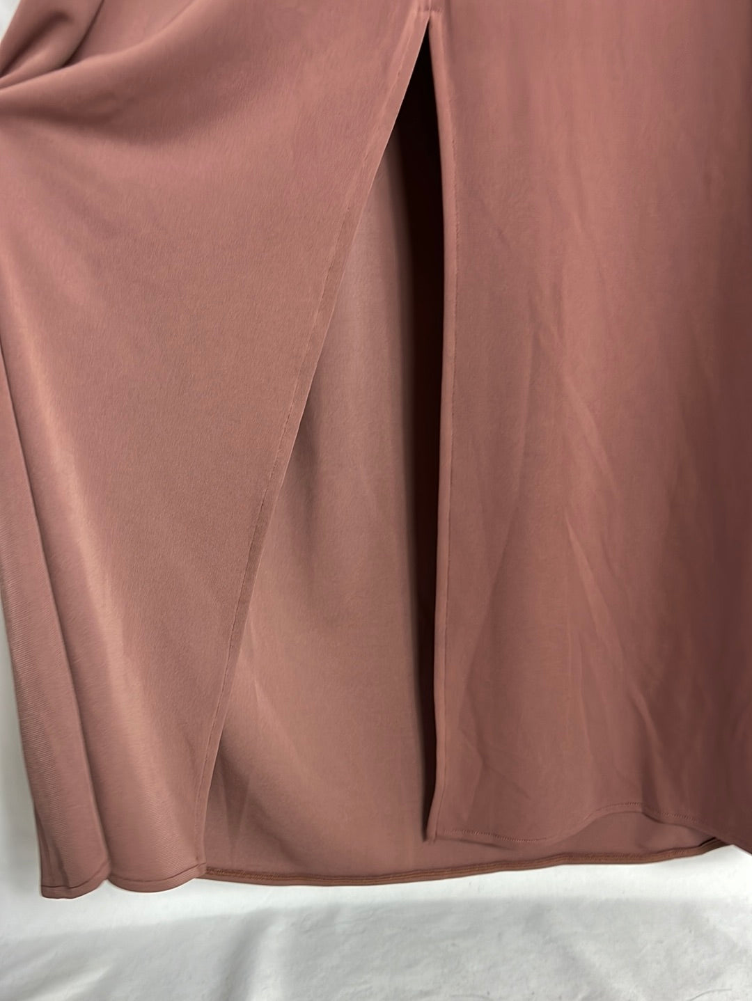 MANGO. Vestido largo escote fruncido. T S