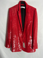 ZARA. Total look blazer y pantalón rojo lentejuelas. T S