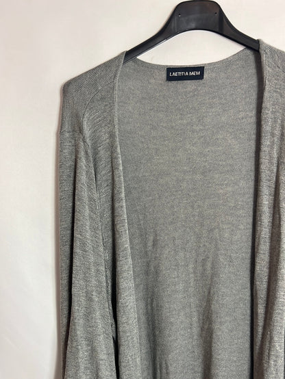 LAETITIA MEM. Cárdigan flecos gris. T M