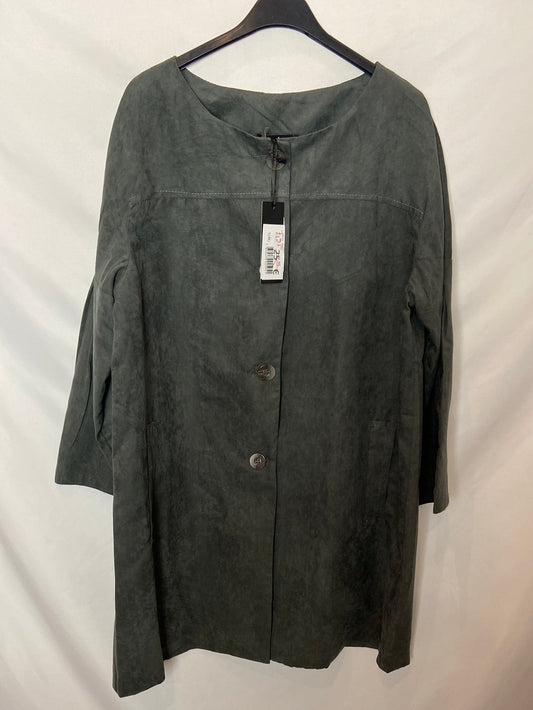 4X4. Grey faux fur coat, size 48