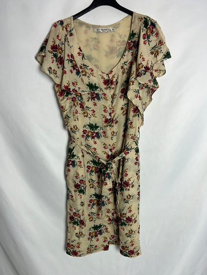 NICE THINGS. Short beige button-down dress. Size 40