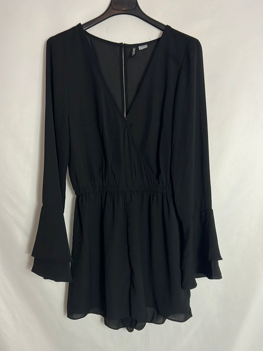 H&amp;M. Black long-sleeved playsuit. Size 38