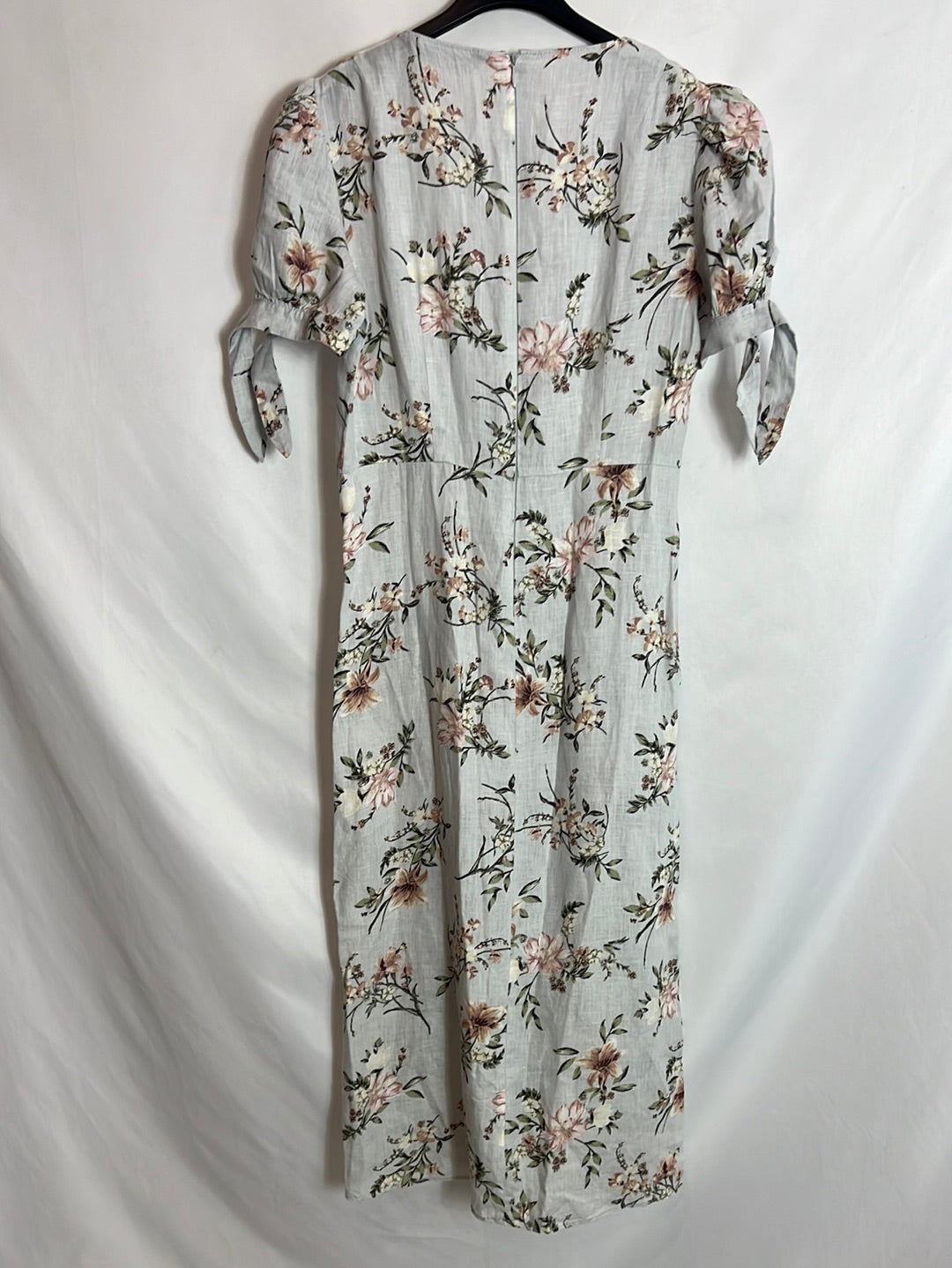 ZARA. Vestido midi azul claro estampado. T XS