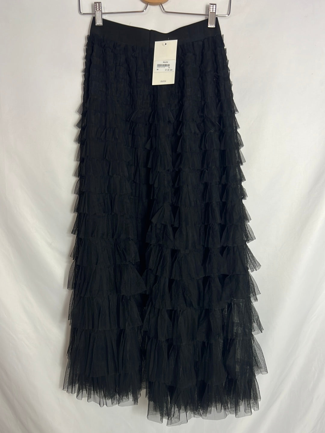 MULAYA. Falda tul y volantes negra. T U (s/m)