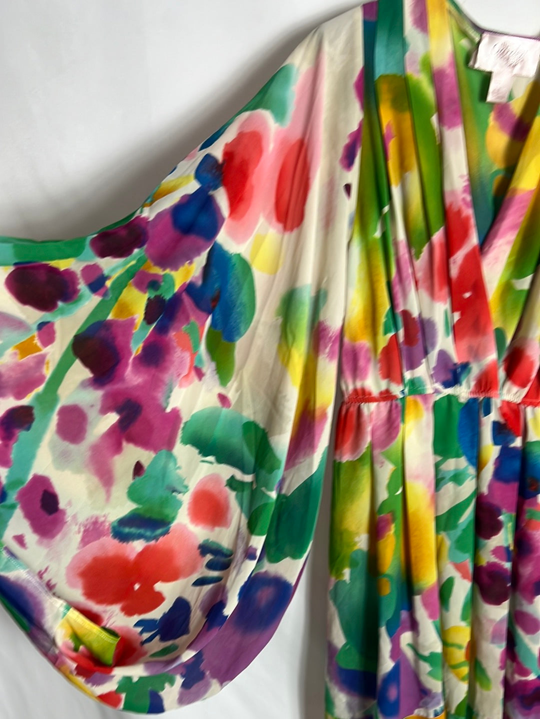 H&M. Vestido corto multicolor detalle manga. T 38