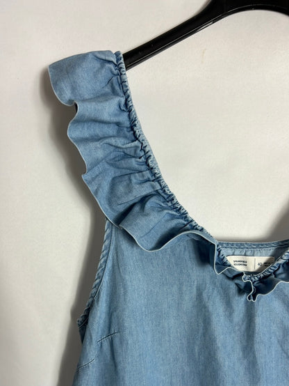 SPRINGFIELD. Ruffled denim top. T 40