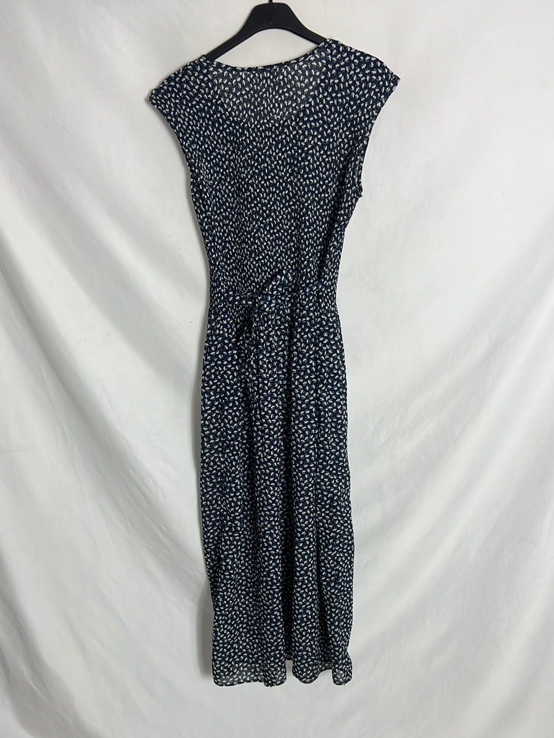 ENERDA. Vestido midi azul flores. T L