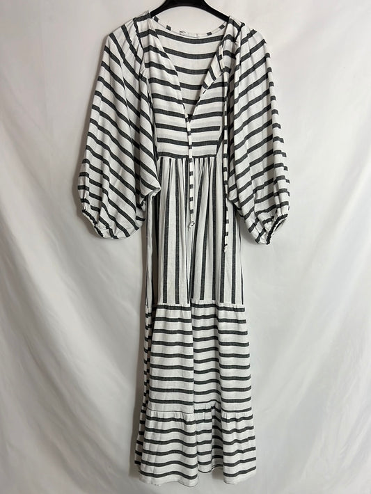 MUSCARI. White striped midi dress. TS/M