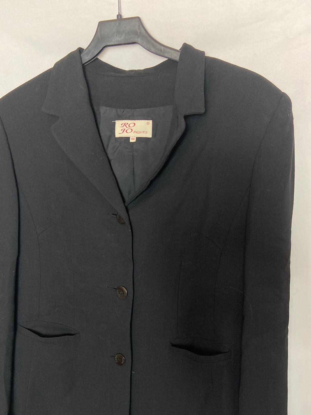 ROJO INGLÉS. Blazer negra botones. T.XXL