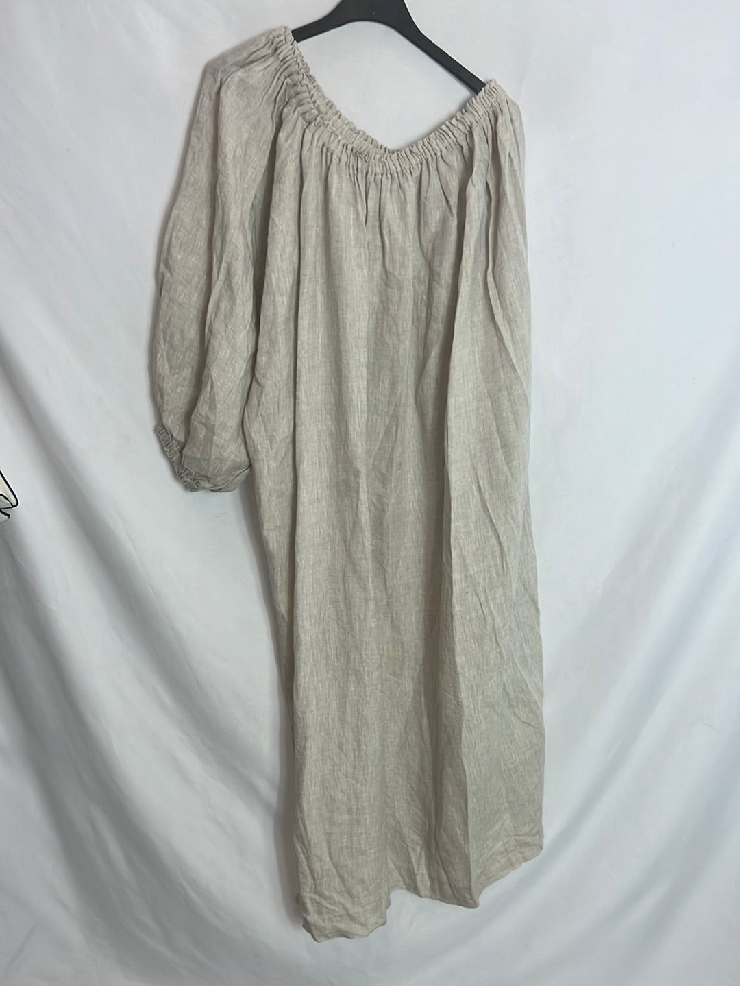 Vestido largo beige lino Tu(m/l)