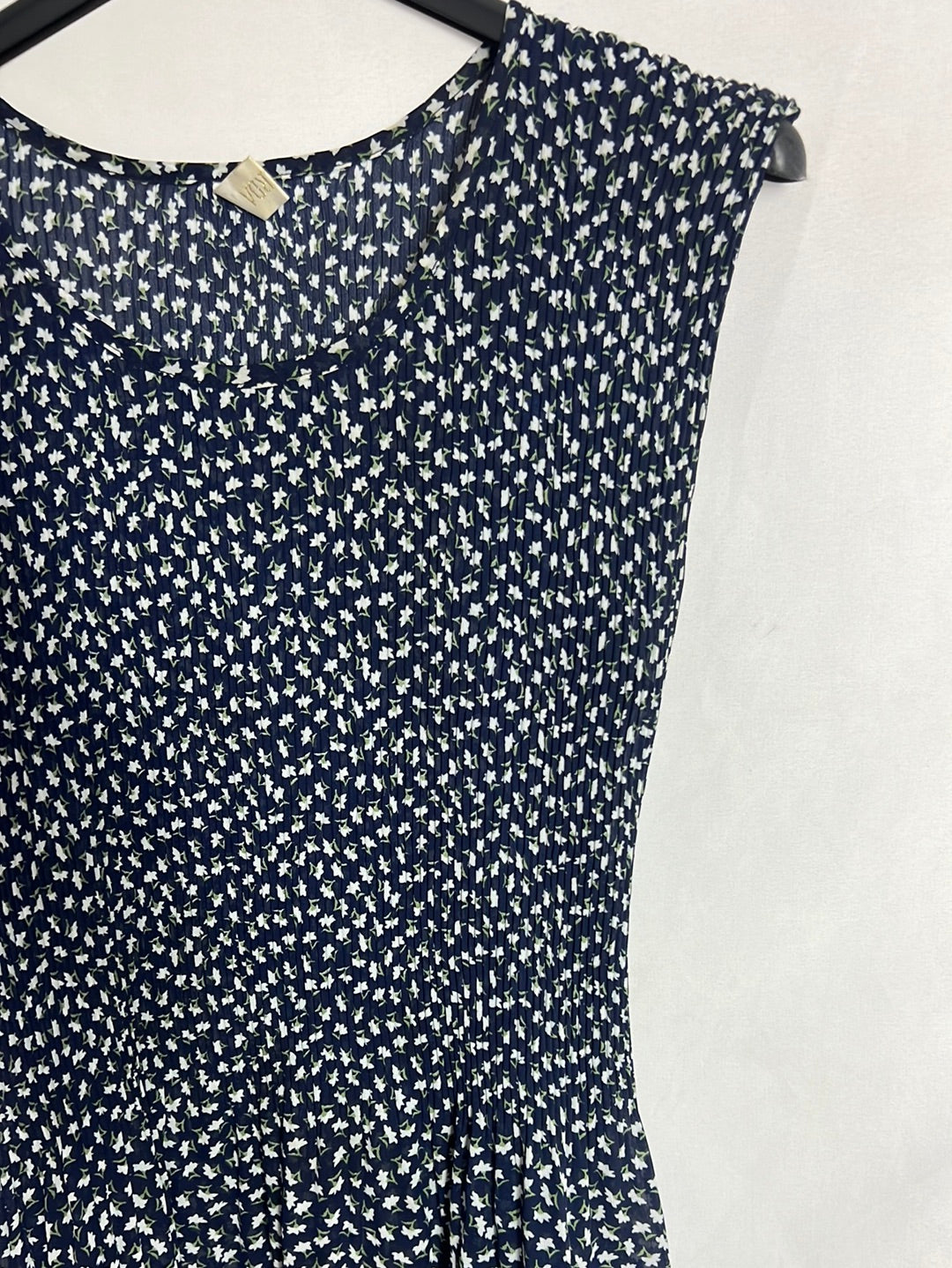 ENERDA. Vestido midi azul flores. T L