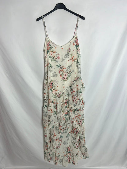 STRADIVARIUS. Vestido gasa estampado flores. T S