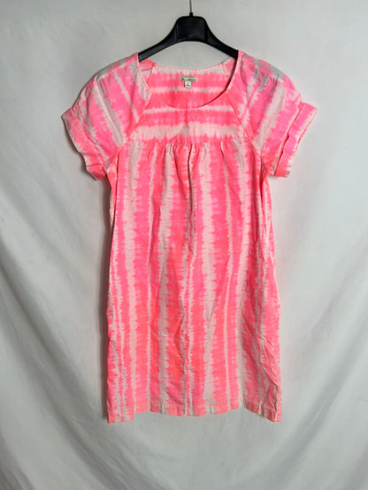 GAP. Vestido corto tie dye rosa flúor. T S