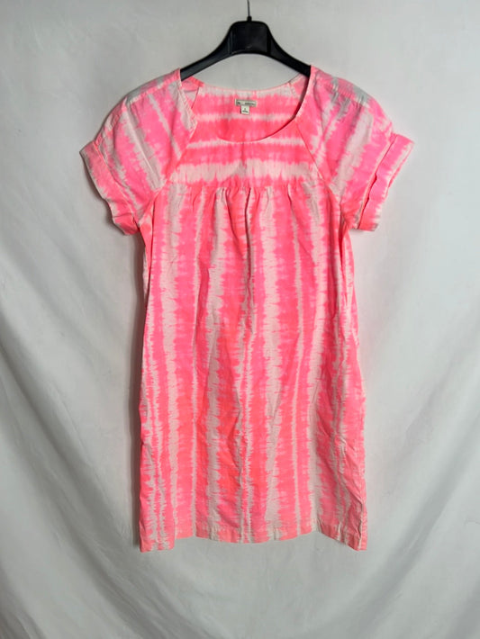 GAP. Vestido corto tie dye rosa flúor. T S