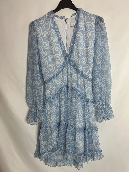 ADL. Vestido gasa azul claro asimétrico. T S
