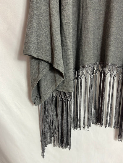 LAETITIA MEM. Cárdigan flecos gris. T M