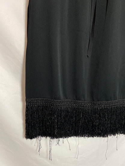 ZARA. Falda negra satinada T.s