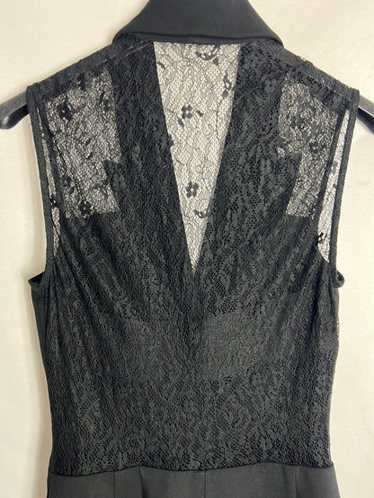 ZARA. Mono corto negro efecto vestido. T S