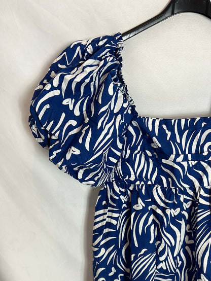 PRIMARK. Vestido corto manga farol. T Se