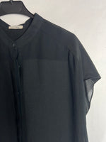 AMERICAN VINTAGE. Blusa negra semitransparente doble textura. T S
