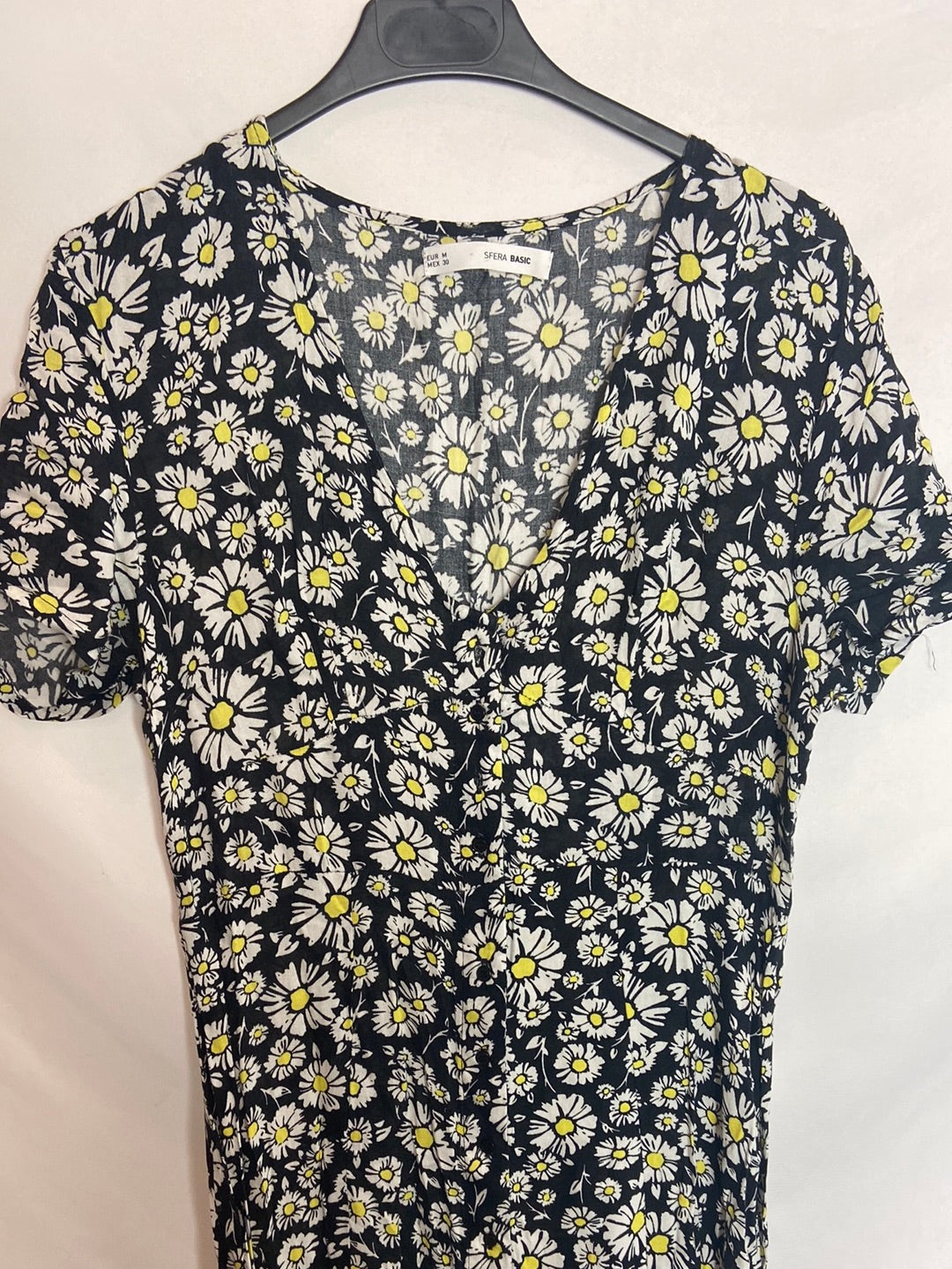 SFERA. Long black floral dress S. M 