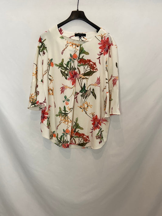 CORTEFIEL. Beige flower print blouse T. XXL