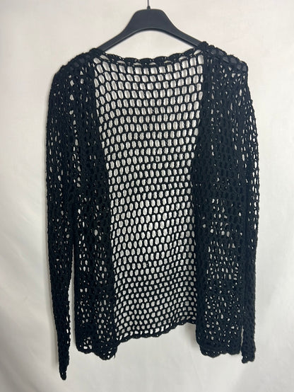 RENMODA. Black wide knit cardigan. TM/L
