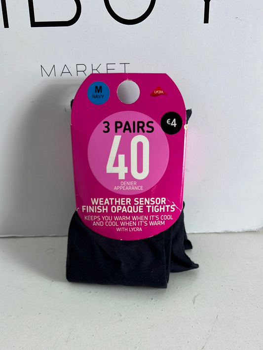 PRIMARK. Pack 3 pares de medias azules. T M