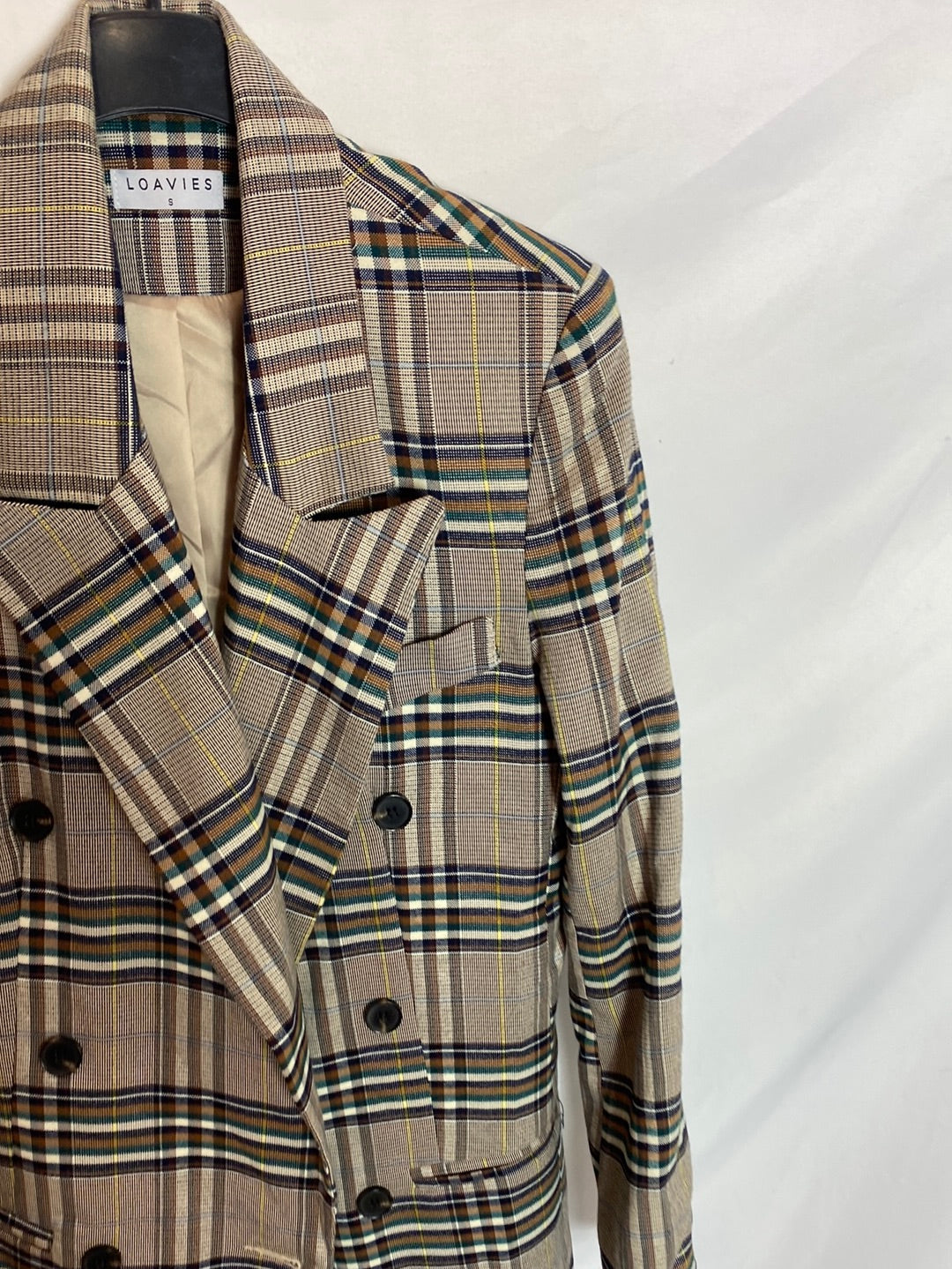 LOAVIES. Blazer cuadros marrones. T.S