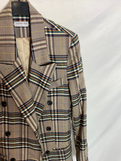LOAVIES. Blazer cuadros marrones. T.S