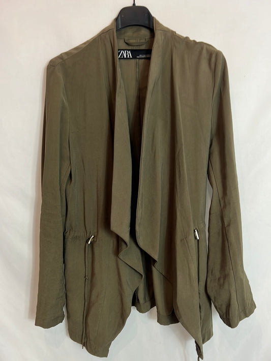 ZARA. Green flowing jacket with adjustable waist. TS