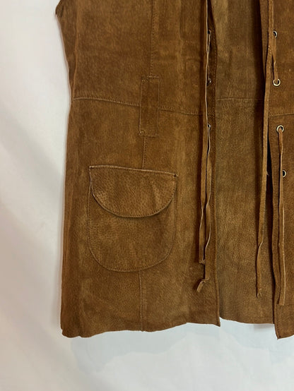 ZARA. Chaleco piel camel. T M (tara)