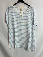H&M. Camiseta rayas blancas y azules. T 46