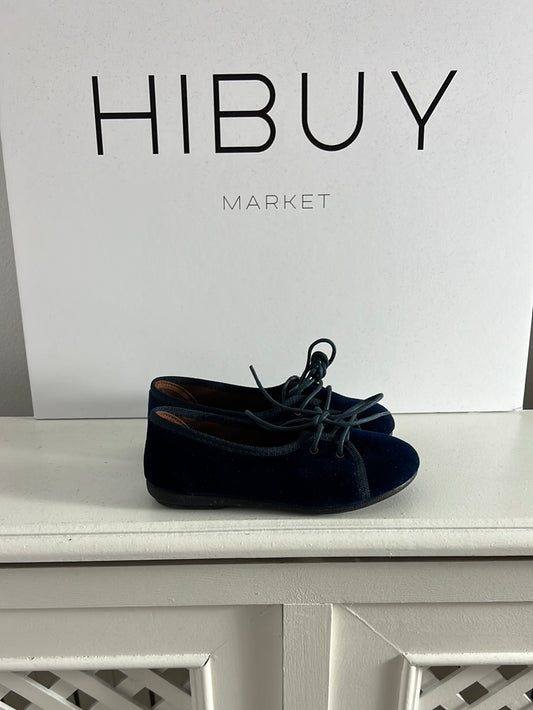 PISAMONAS. Bailarinas terciopelo azul cordones. T 28