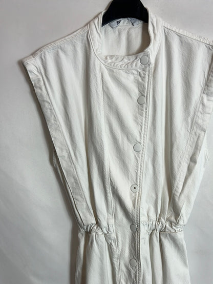 ZARA. Mono largo vaquero blanco. T S (tara)
