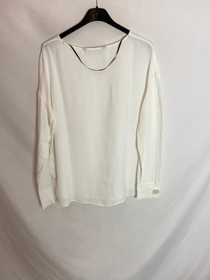 ZARA. Blusa blanca básica T.xs