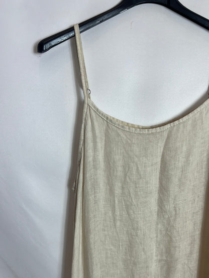 OTHERS. Long beige linen-effect dress. TS/M