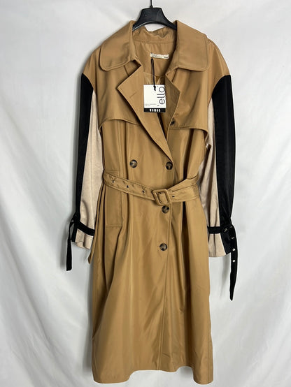 ELLO. Gabardina tricolor mangas satinadas. TU (M/L)