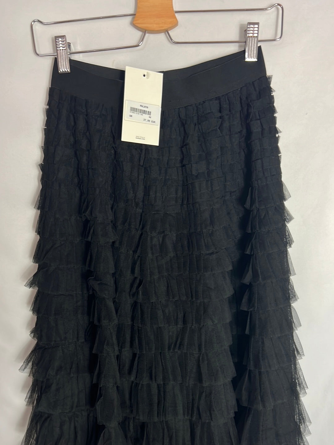 MULAYA. Falda tul y volantes negra. T U (s/m)