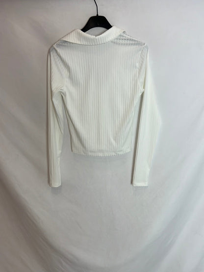 ASOS. Top canalé manga larga. T.XS