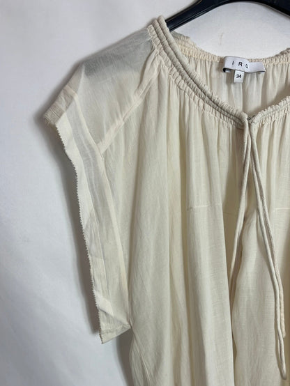 IRO. Light beige top with hooks. T 34