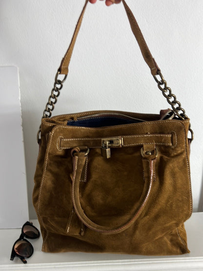 PEDRO MIRALLES. bolso marrón rigido (tara)