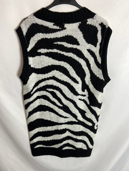 OTRAS. Chaleco estampado cebra.T.u(s/m)