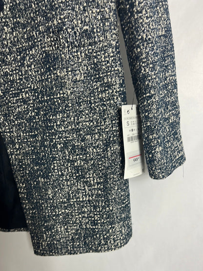 ZARA. Long blue and white tweed jacket. TS