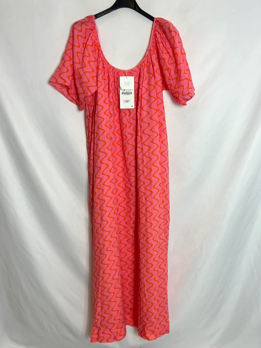 ZARA. Long pink zigzag dress. TS